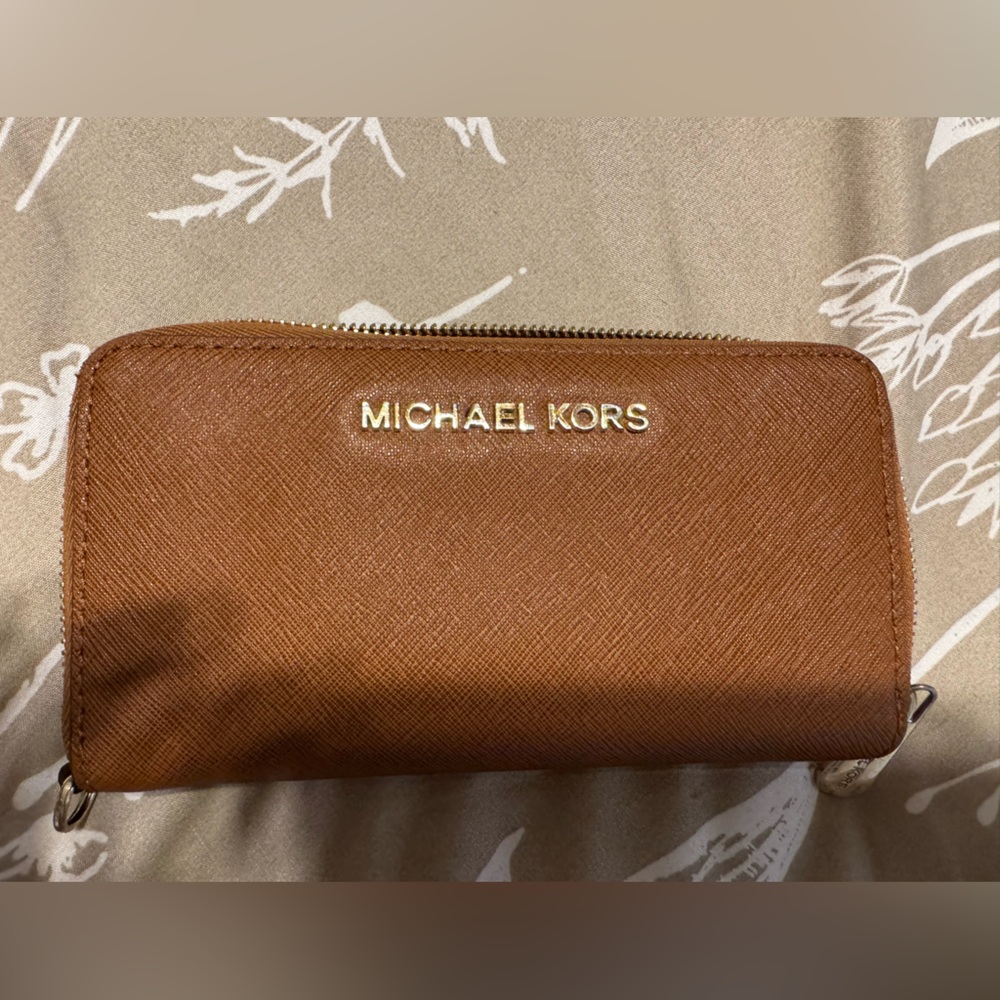 Michael Kors Tan Zip-Around Wallet
